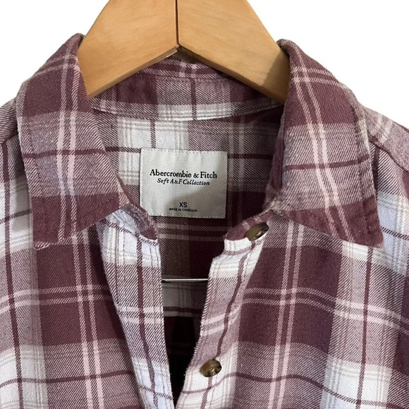 Abercrombie & Fitch Soft A&F Collection Plaid Button Up Shirt XS Long Sleeves - Picture 5 of 5